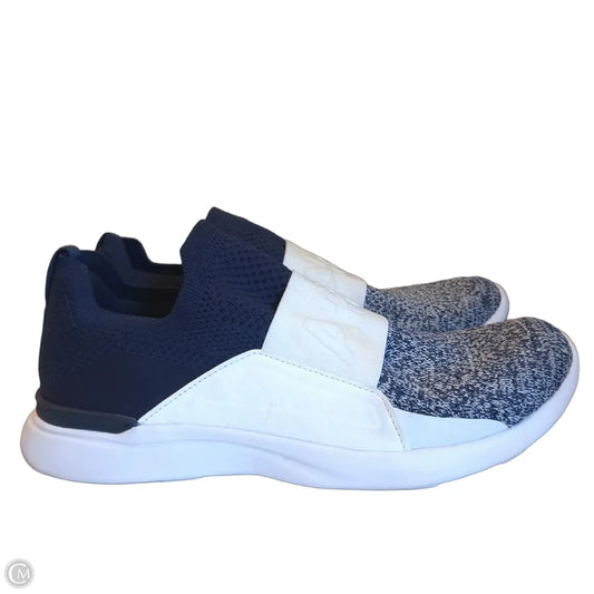 Shoes Designer By Apl In Blue & White, Size: 7.5
