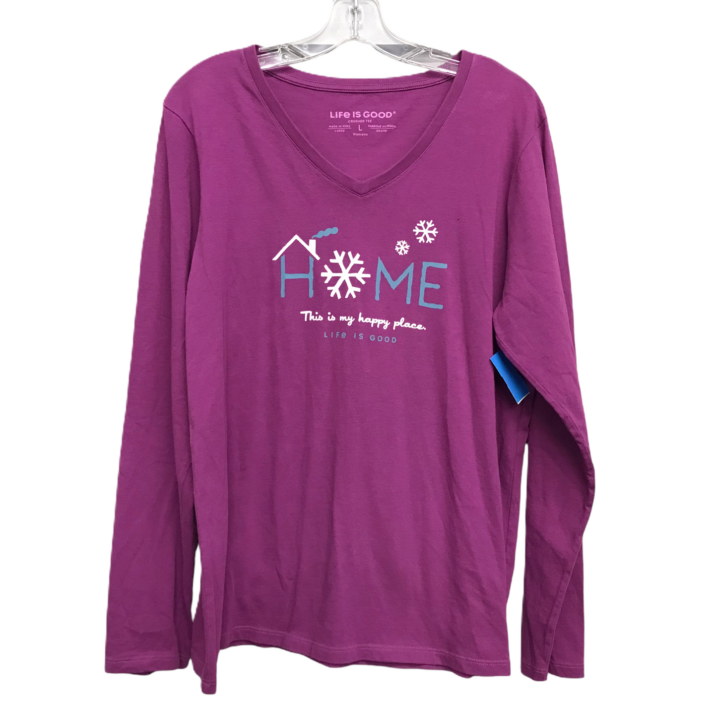 Top Long Sleeve By Life Is Good In Purple, Size: L