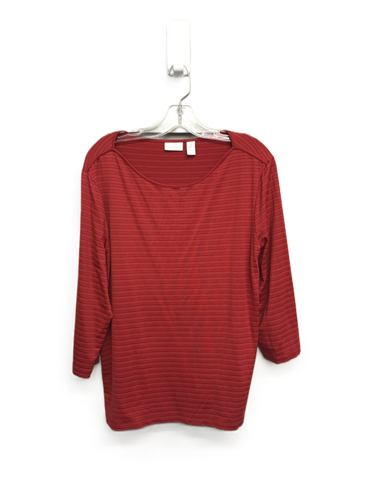 Red Top Long Sleeve By Chicos, Size: Xl