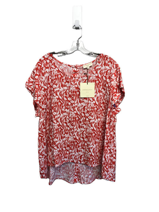 Red & White Top Short Sleeve By Cynthia Rowley, Size: 1x