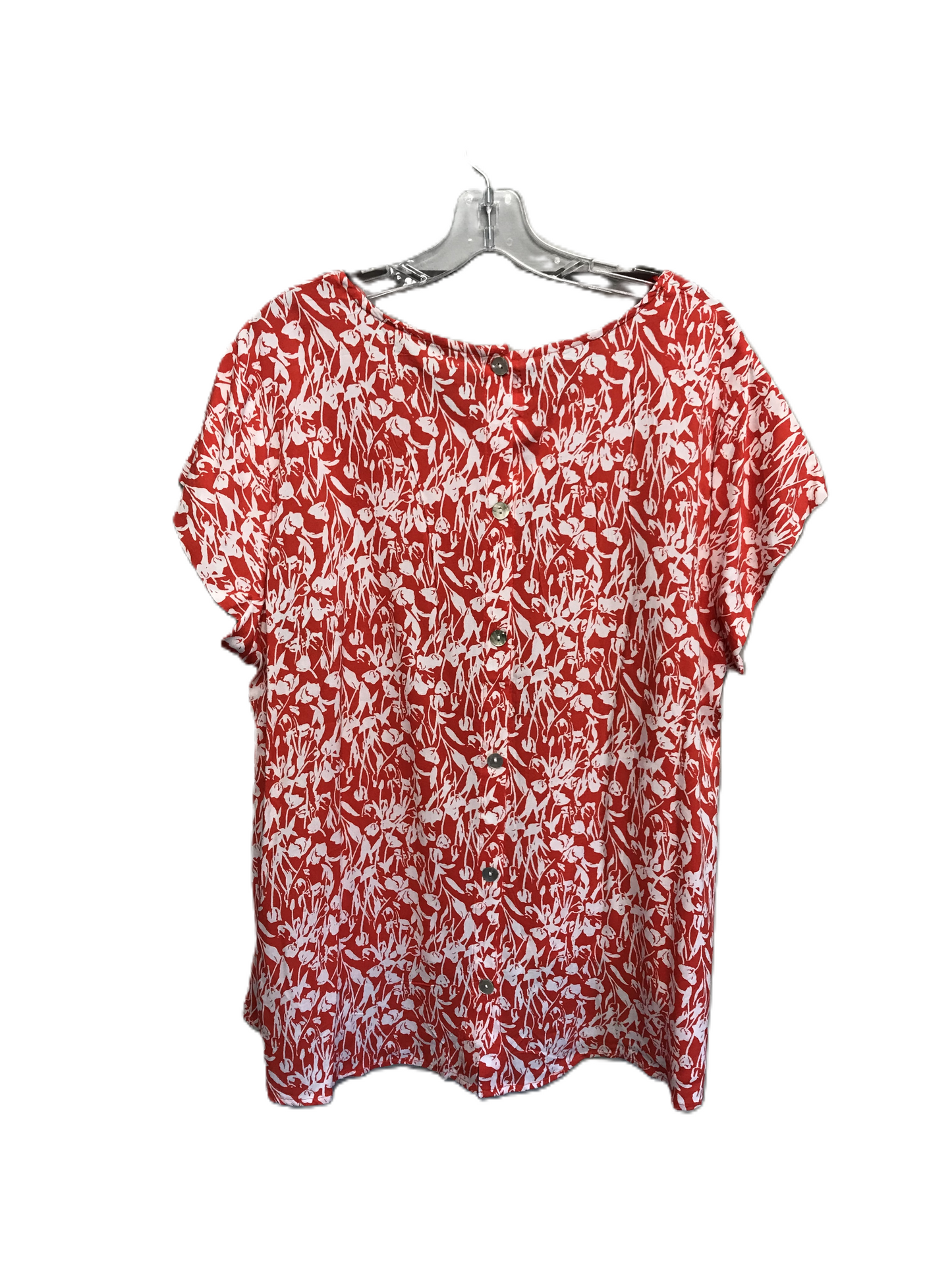 Red & White Top Short Sleeve By Cynthia Rowley, Size: 1x