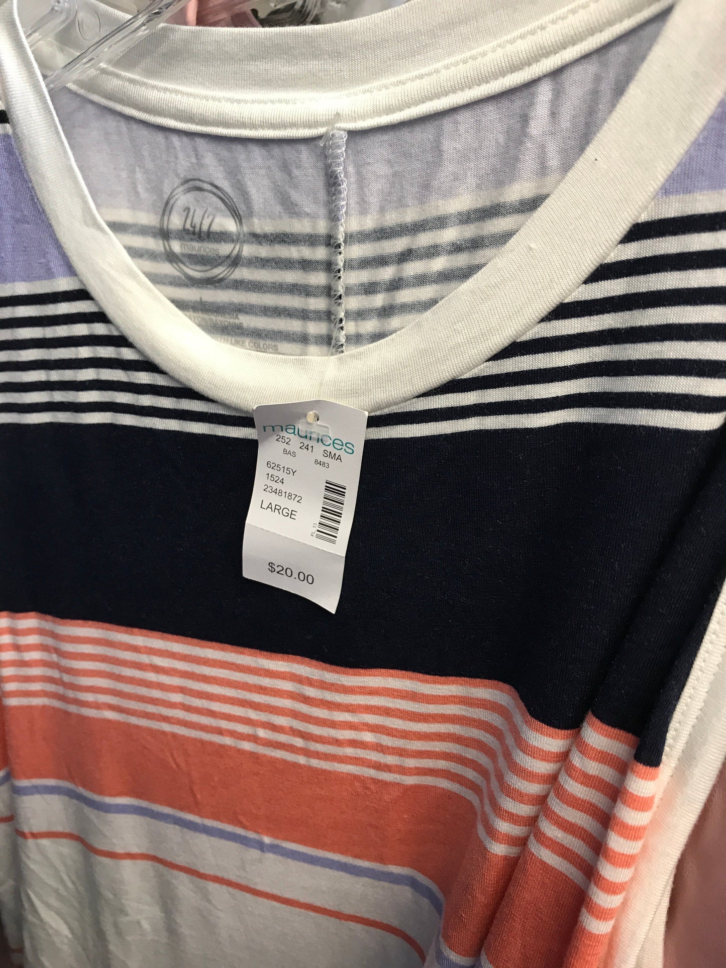 Striped Pattern Top Sleeveless By Maurices, Size: L