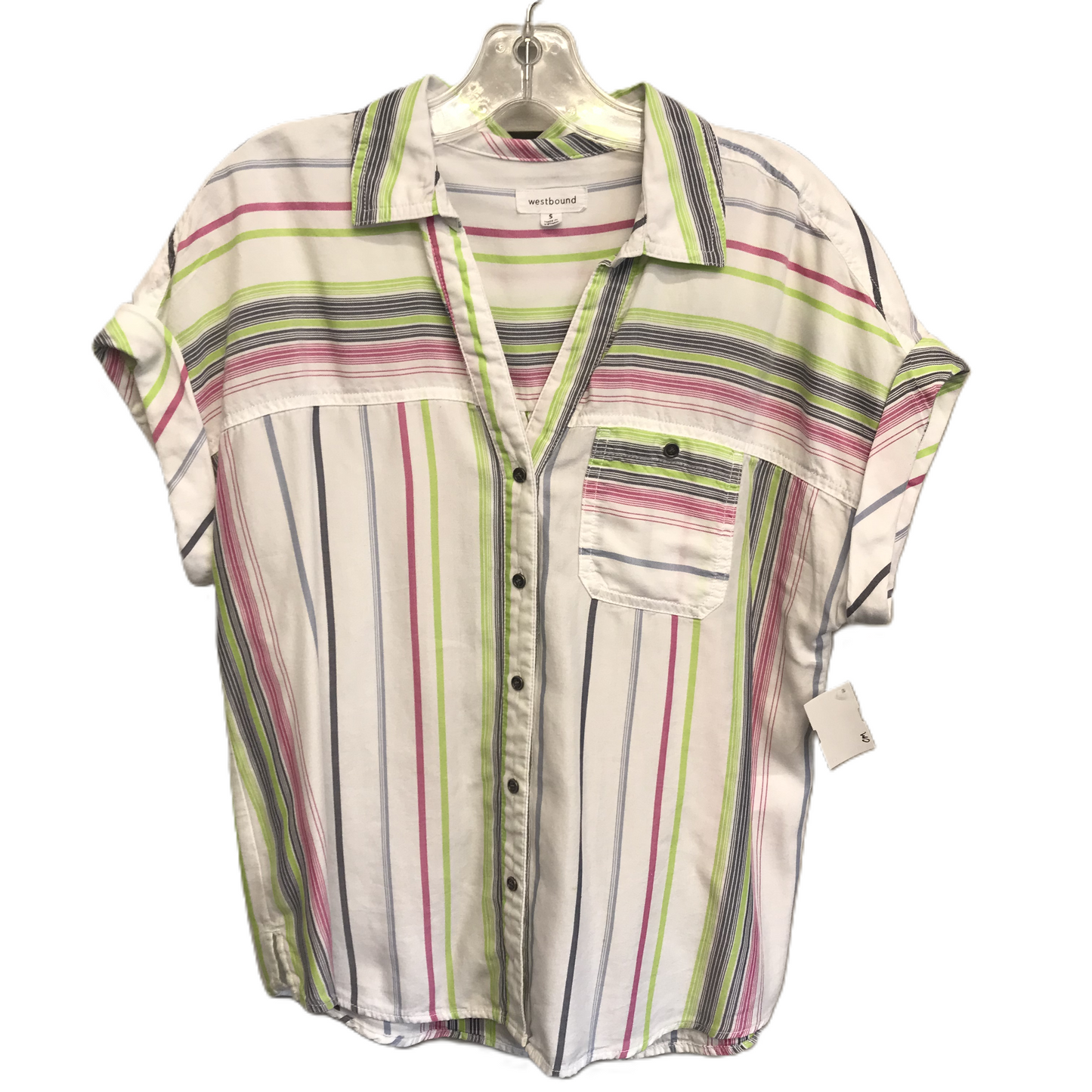 Striped Pattern Top Short Sleeve By West Bound, Size: S