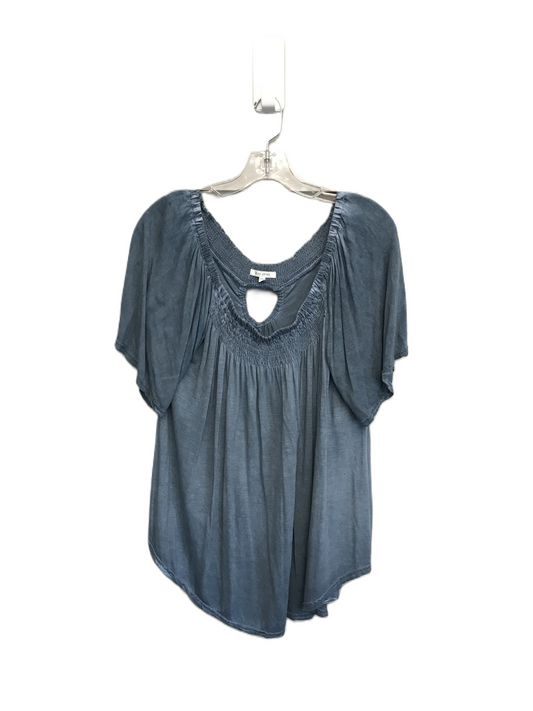 Blue Top Short Sleeve By Ava James, Size: Xl