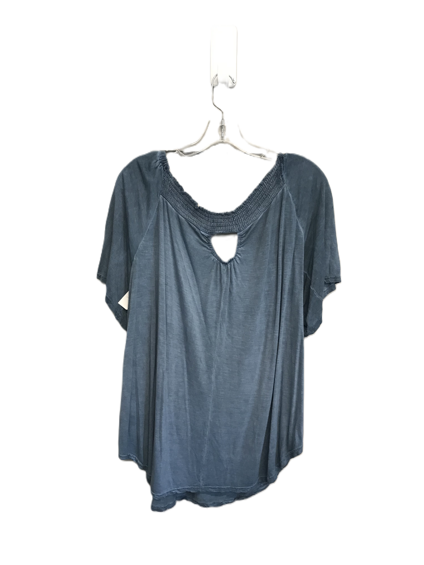 Blue Top Short Sleeve By Ava James, Size: Xl