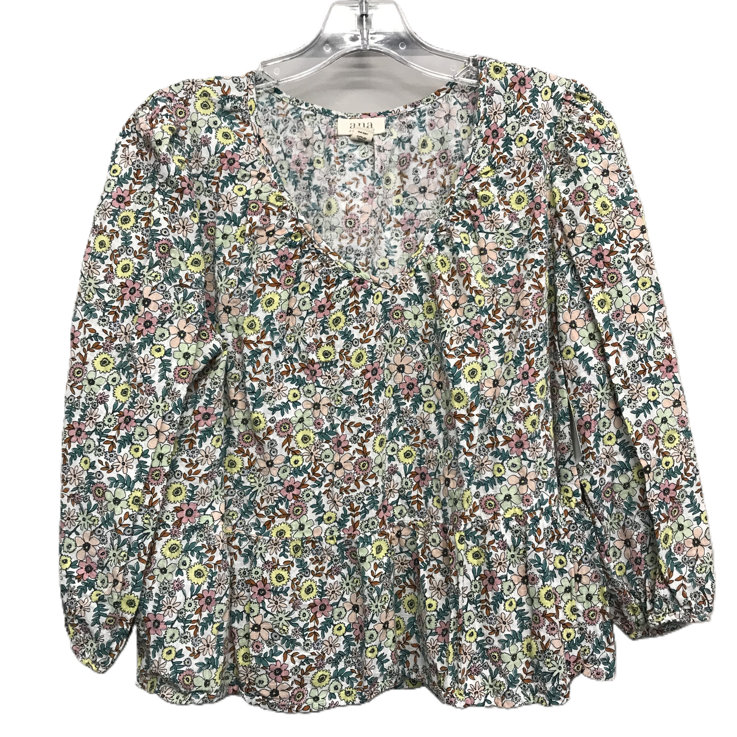 Top Long Sleeve By Ana In Floral Print, Size: L