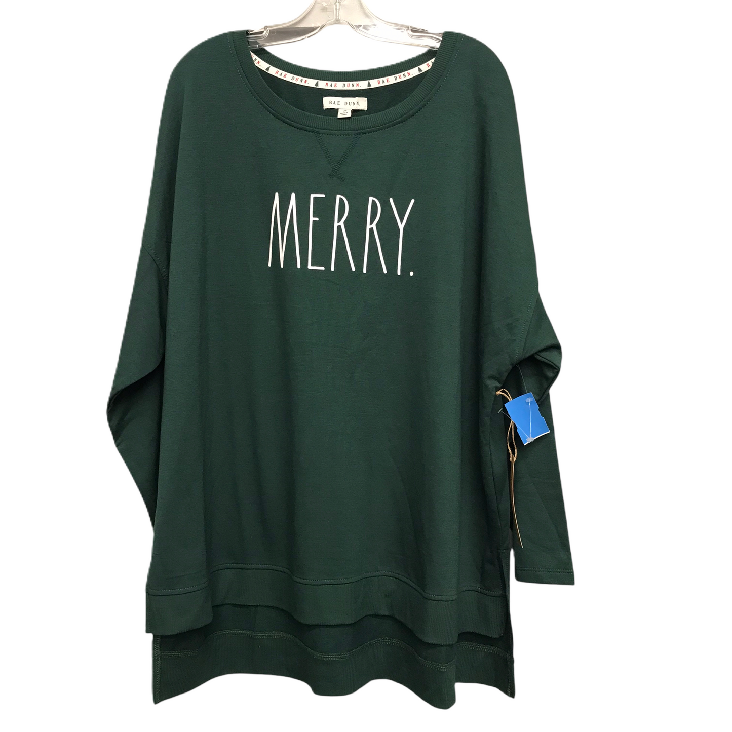 Top Long Sleeve In Green by Rae Dunn Size: 2x