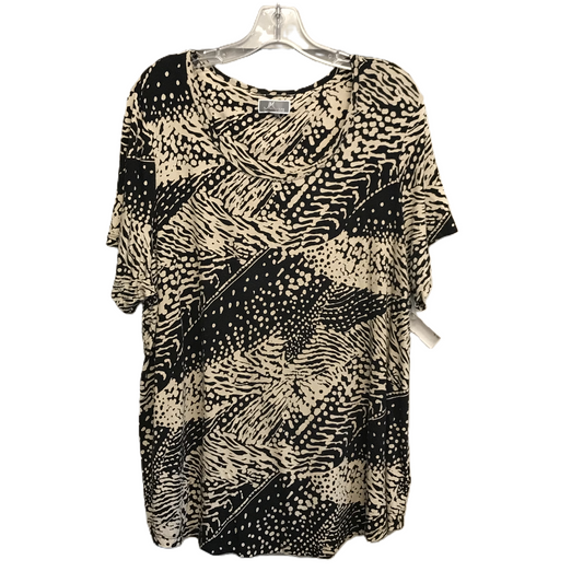 Black & Tan Top Short Sleeve By Jm Collections, Size: 2x