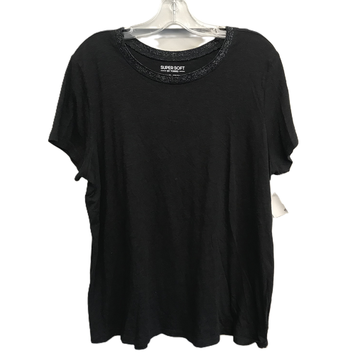 Black Top Short Sleeve Basic By Torrid, Size: 1x