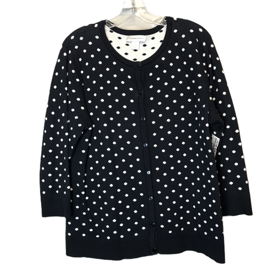 Sweater Cardigan By Christopher And Banks In Polkadot Pattern, Size: L