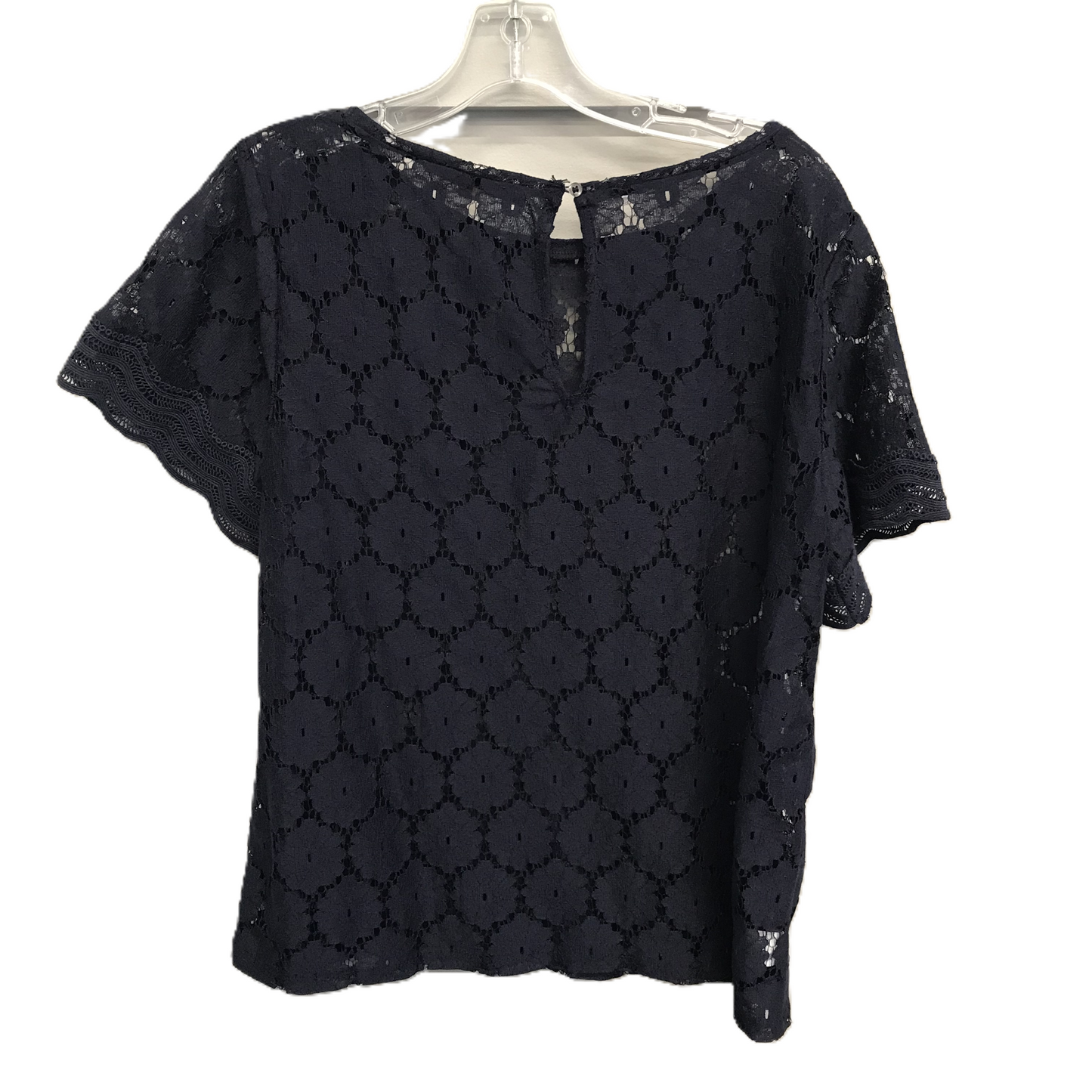 Navy Top Short Sleeve By Loft, Size: M