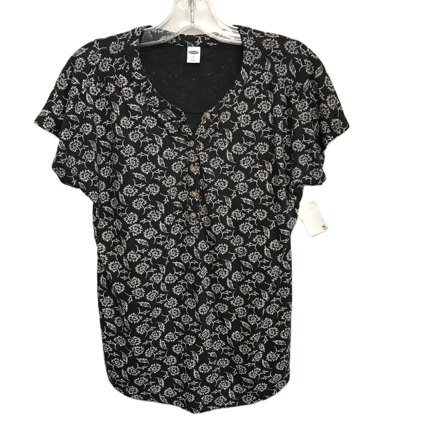 Black & White Top Short Sleeve By Old Navy, Size: Xs