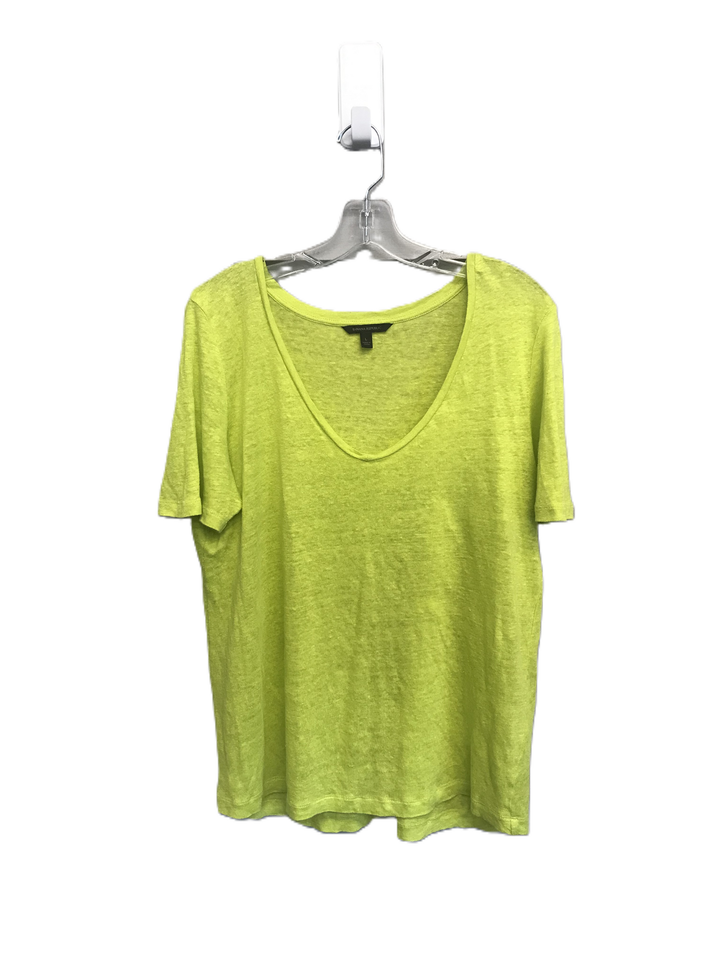 Chartreuse Top Short Sleeve By Banana Republic, Size: L