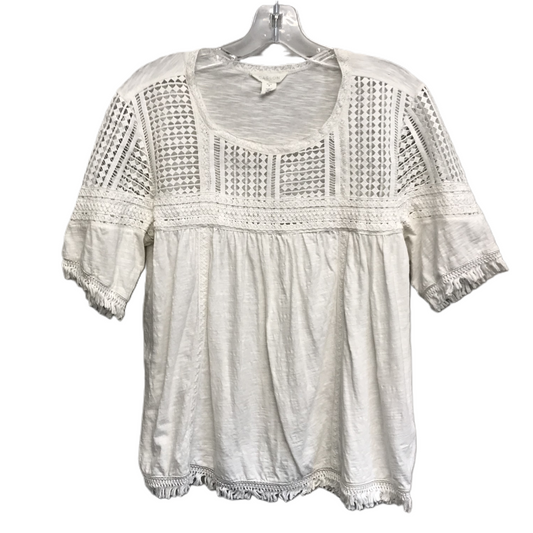 White Top Short Sleeve By Caslon, Size: M