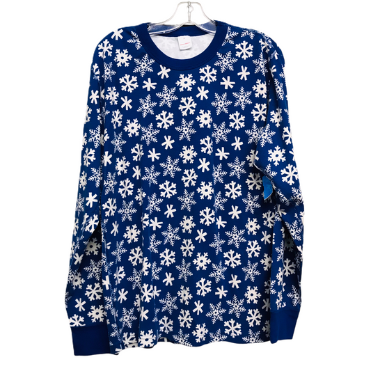 Top Long Sleeve In Blue & White, Size: Xl