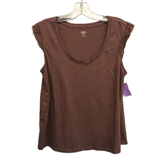 Brown Top Sleeveless By Ana, Size: M