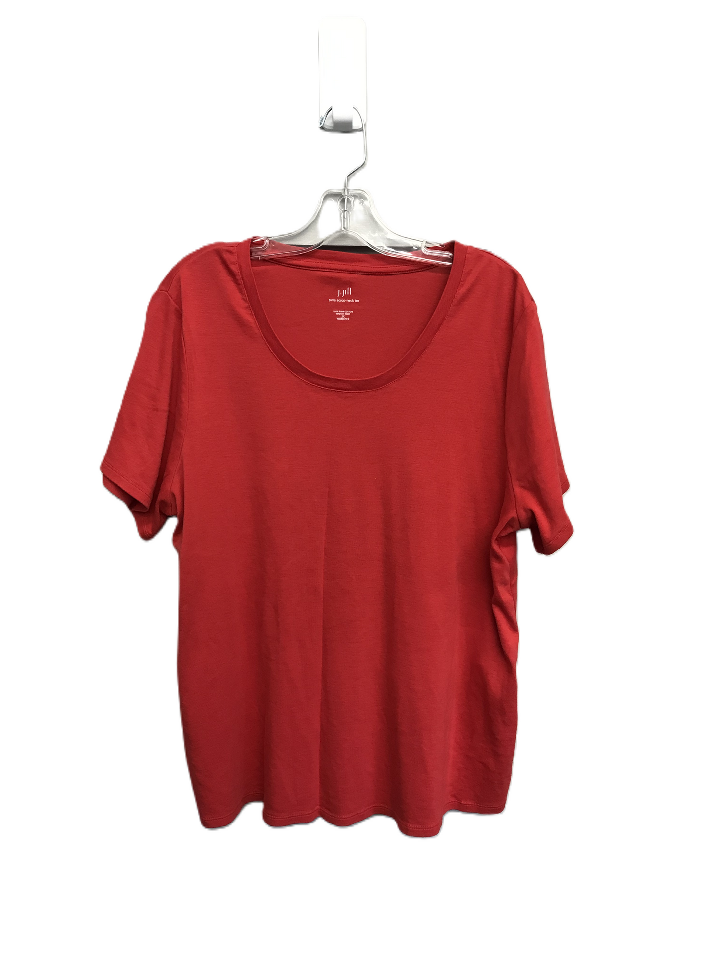 Red Top Short Sleeve Basic By J. Jill, Size: 2x