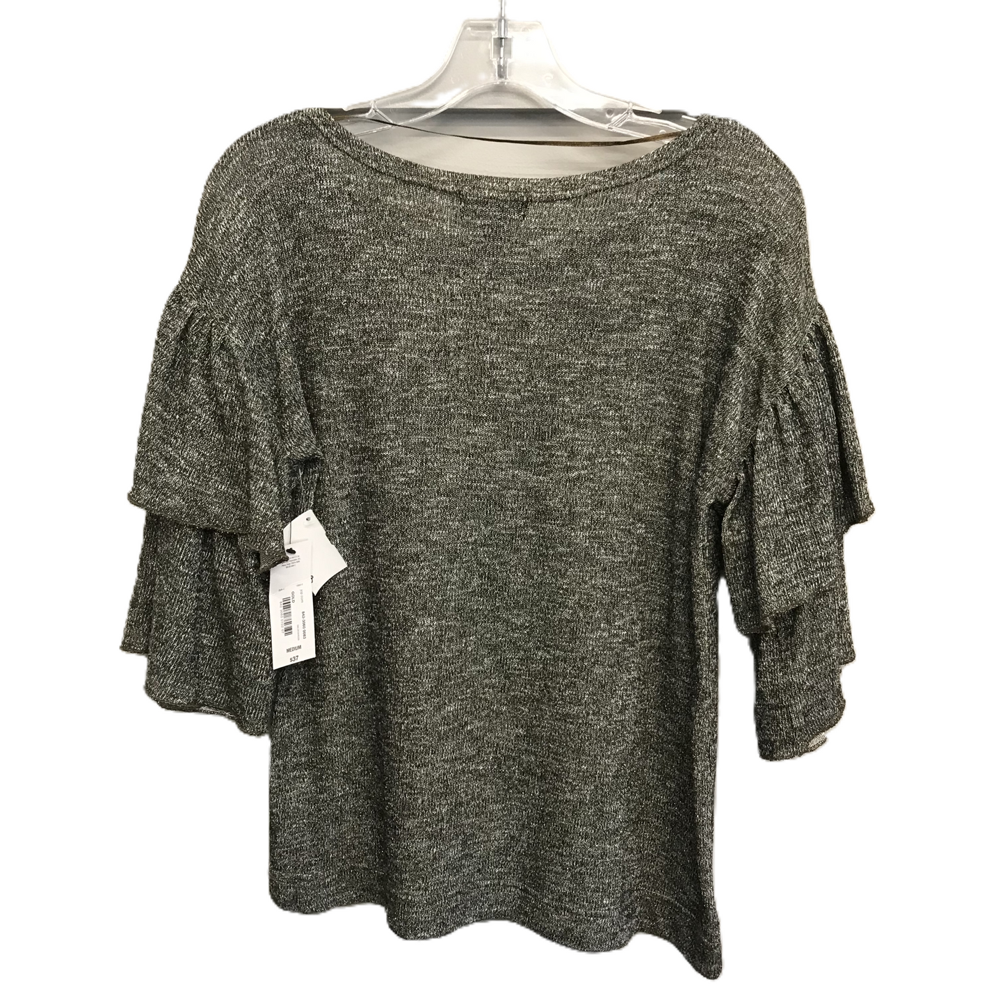 Grey Top Short Sleeve By Ana, Size: M