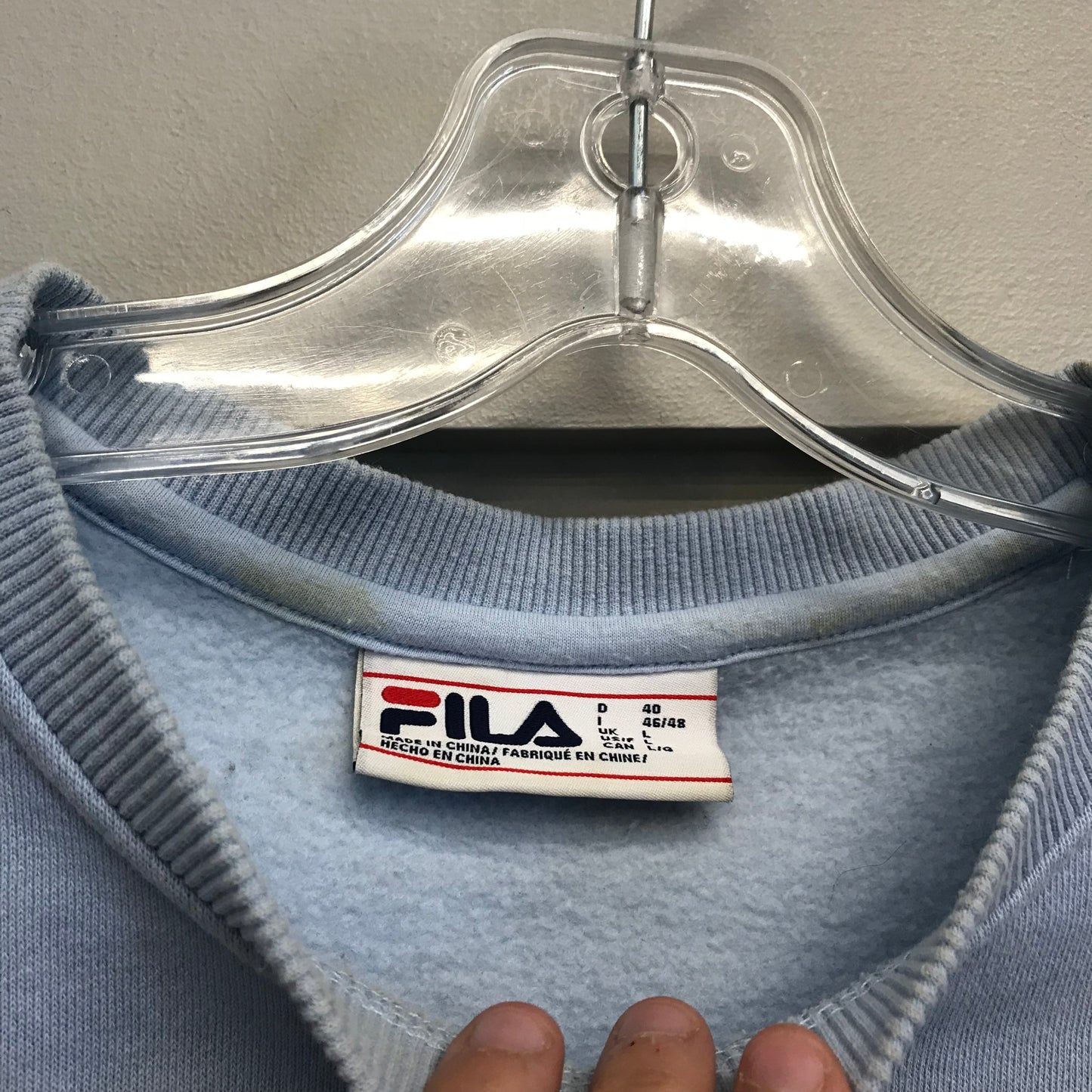 Blue Athletic Sweatshirt Crewneck By Fila, Size: L