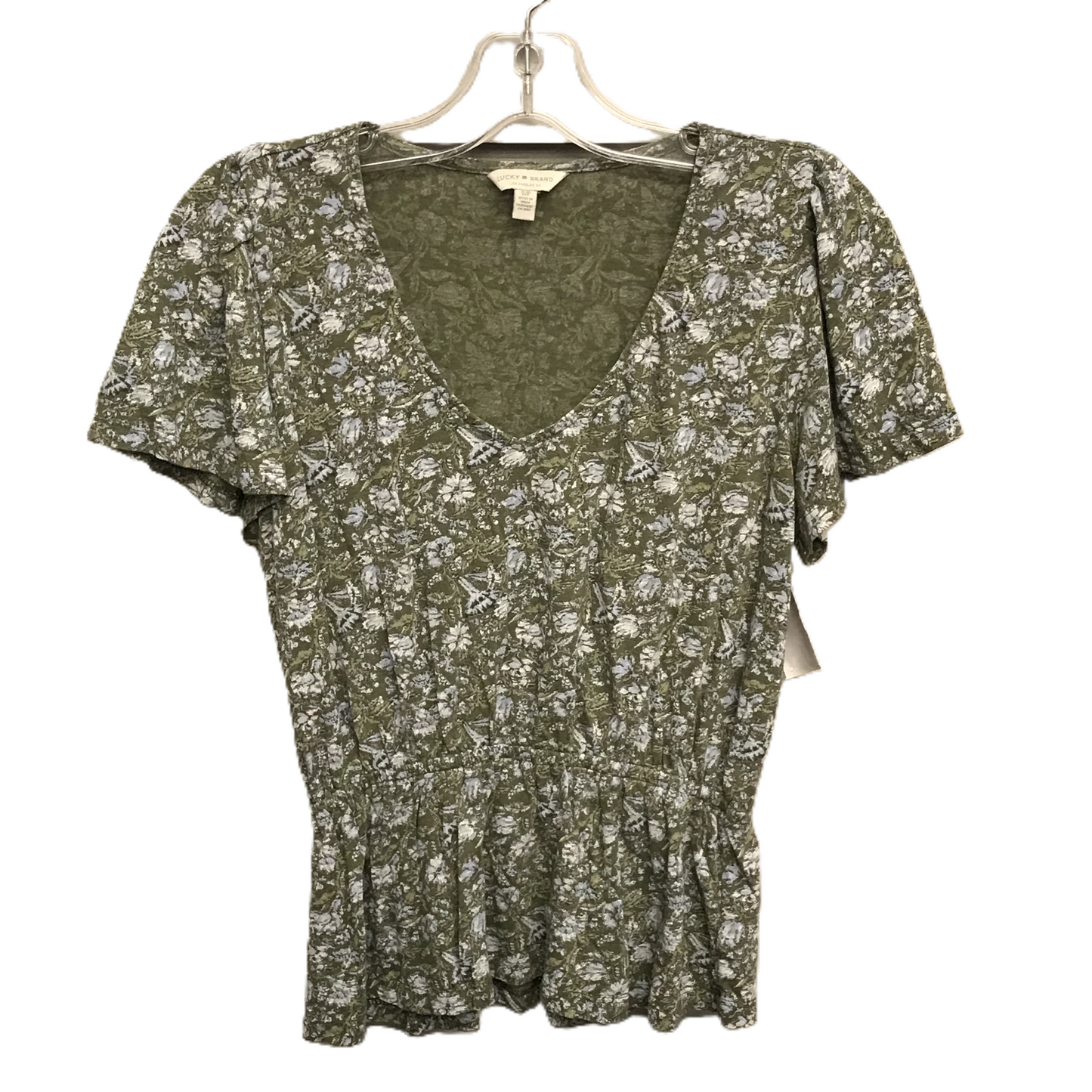 Floral Print Top Short Sleeve By Lucky Brand, Size: Petite   S