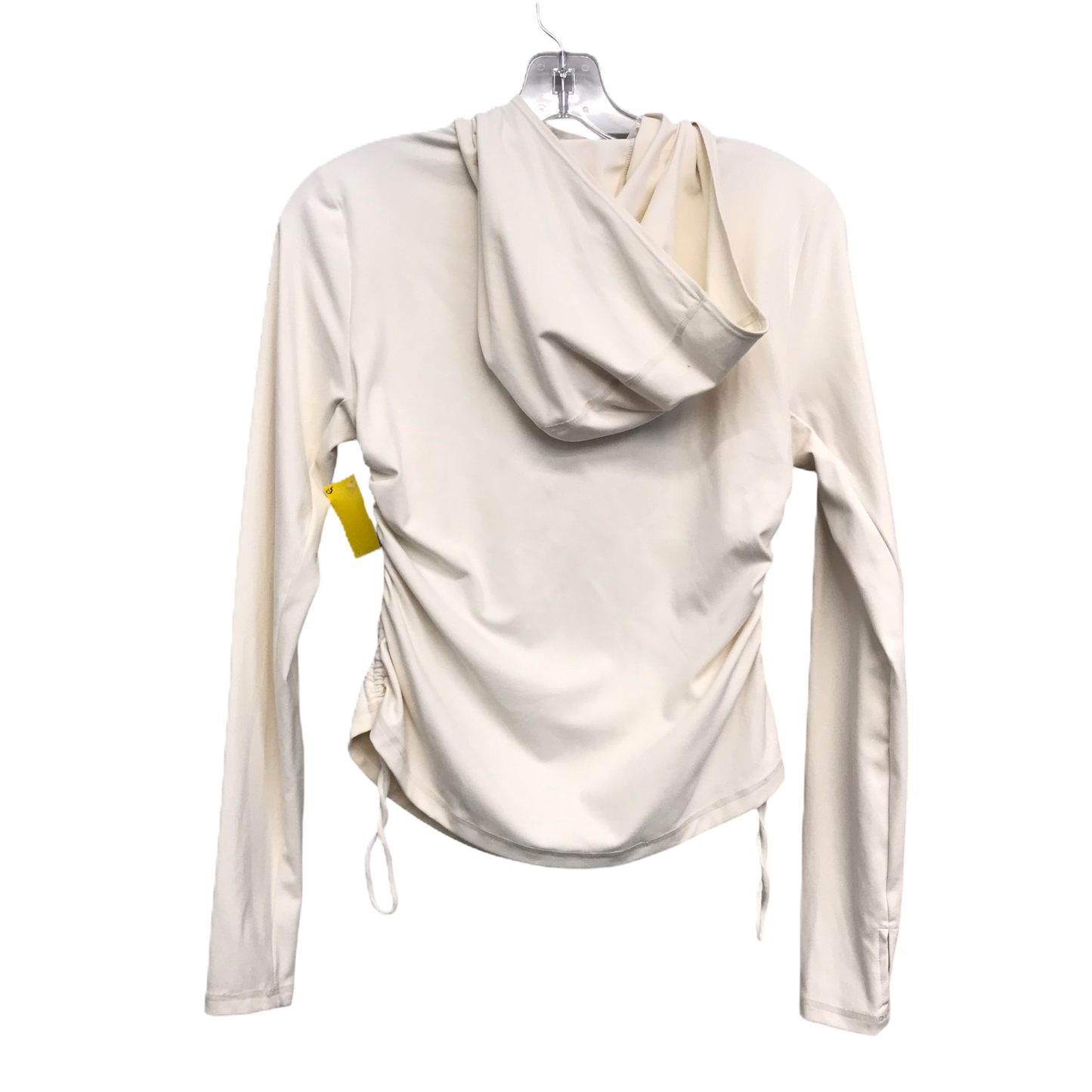 Athletic Top Long Sleeve Hoodie By Flx In Ivory, Size: S