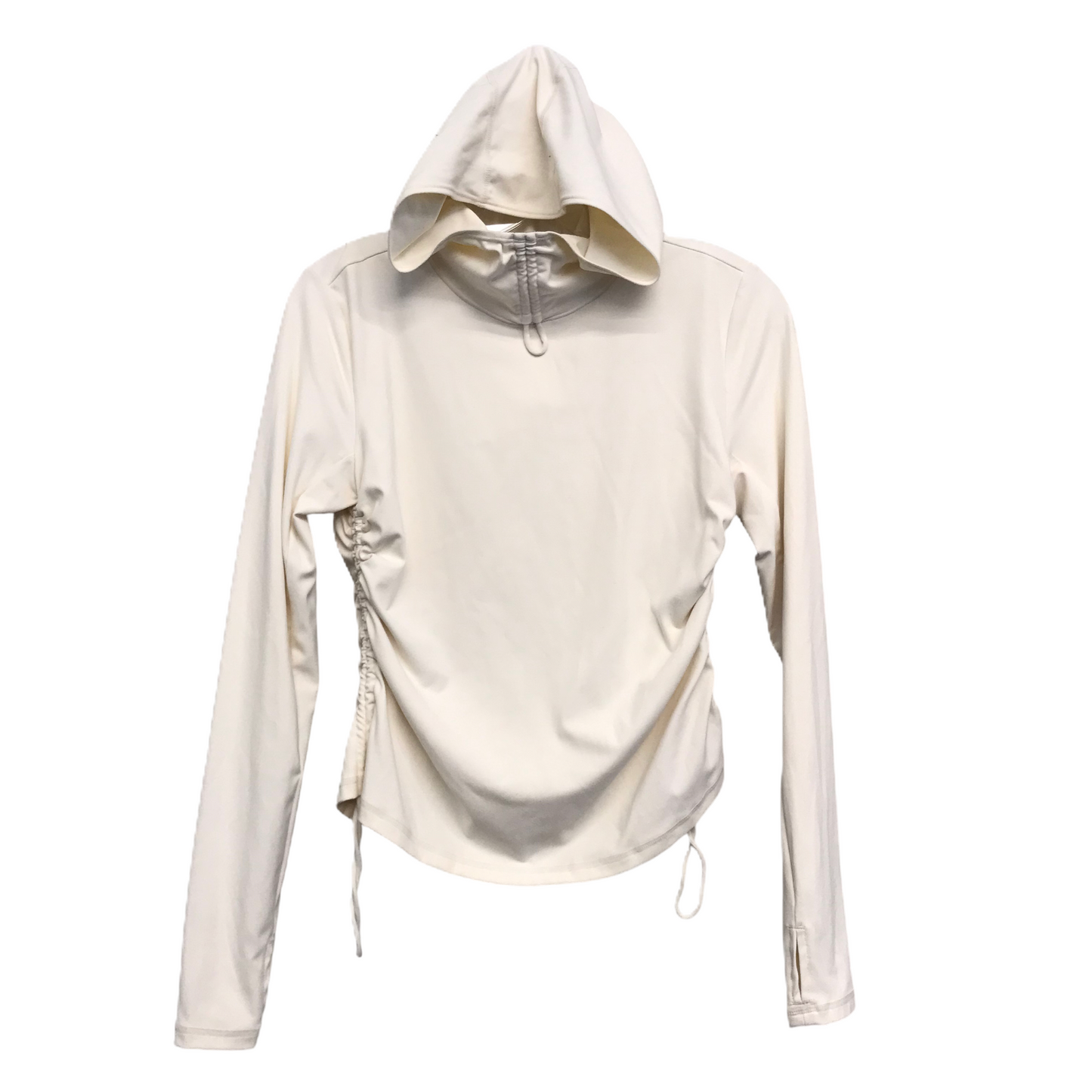 Athletic Top Long Sleeve Hoodie By Flx In Ivory, Size: S