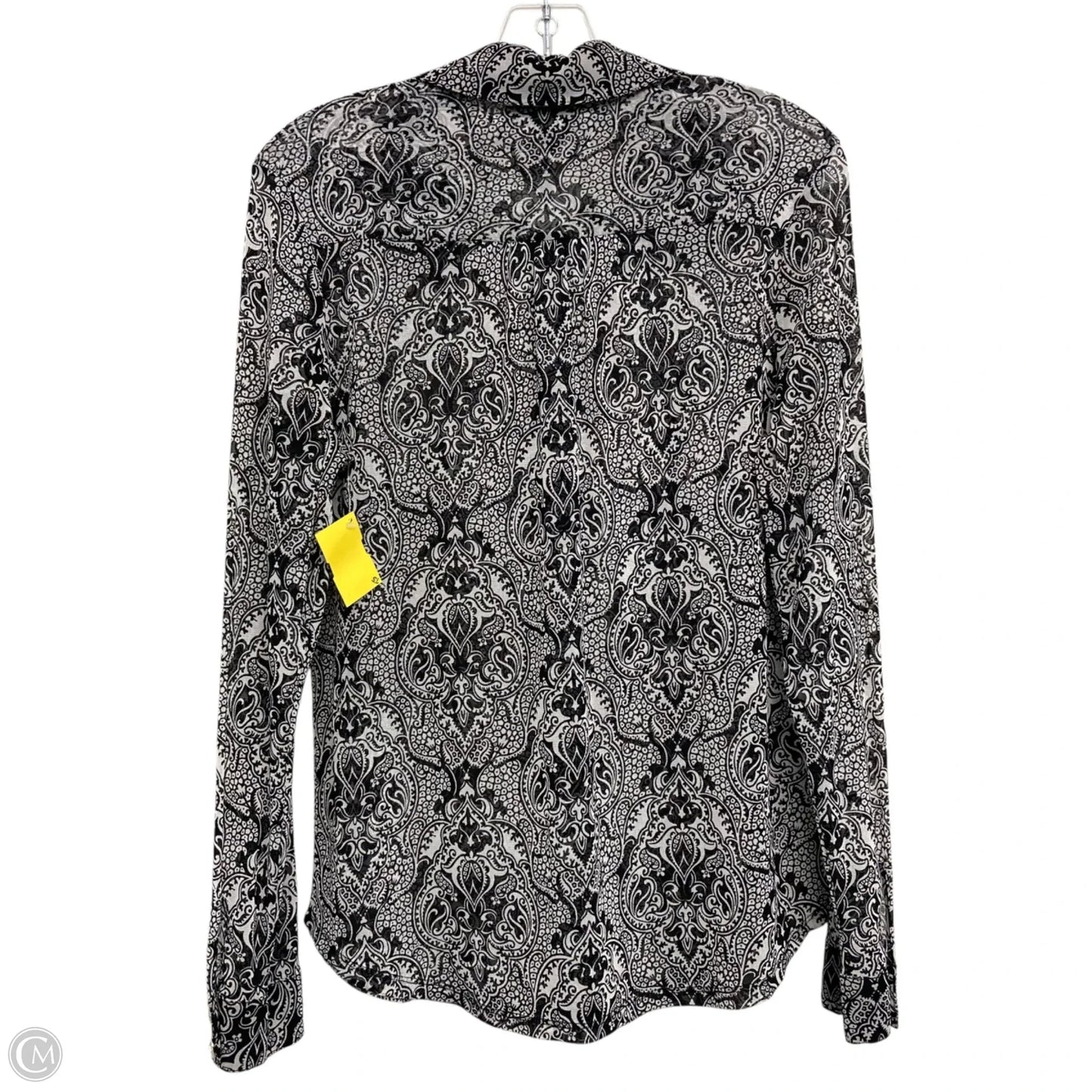 Top Long Sleeve By Inc In Black & White, Size: L