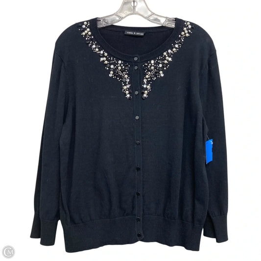 Sweater Cardigan By Cable And Gauge In Black, Size: L