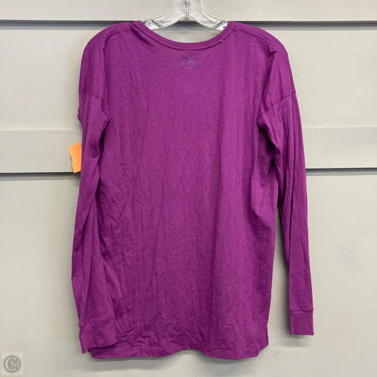 Athletic Top Long Sleeve Crewneck By Under Armour In Purple, Size: S