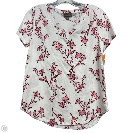 Top Short Sleeve By Style And Company In Floral Print, Size: S