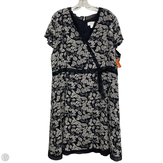 Dress Casual Midi By Cj Banks In Black & White, Size: 3x