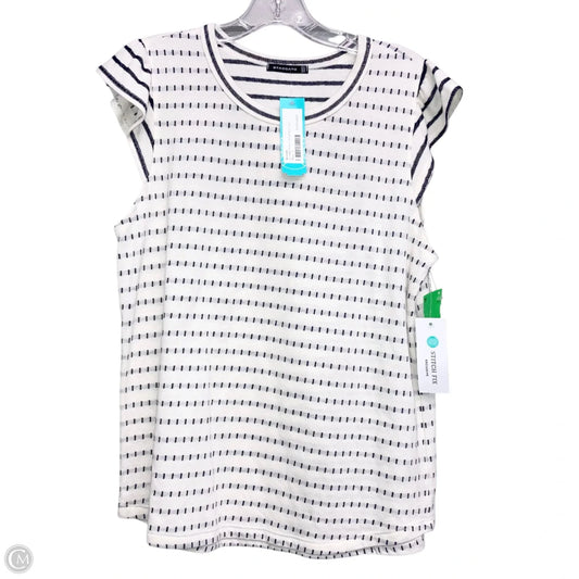 Top Sleeveless By Staccato In Black & White, Size: L
