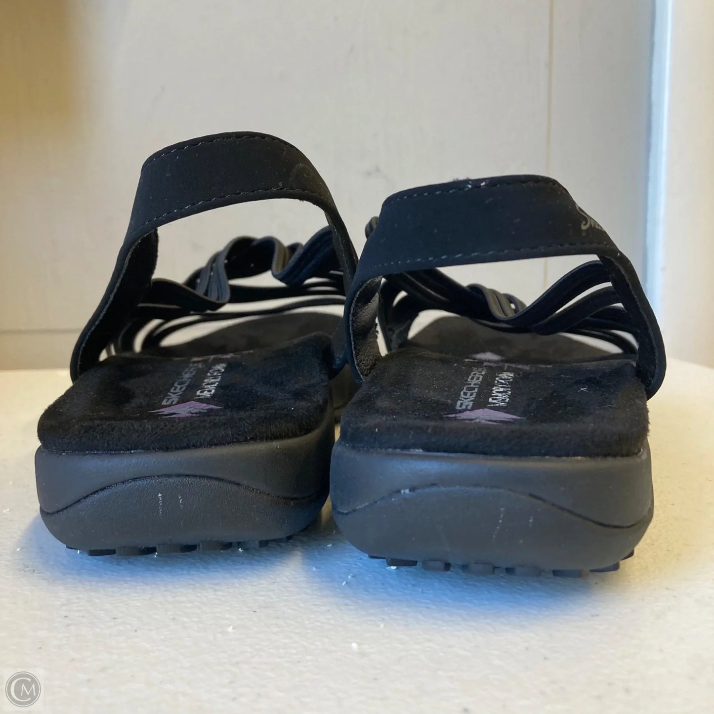 Sandals Heels Wedge By Skechers In Black, Size: 11