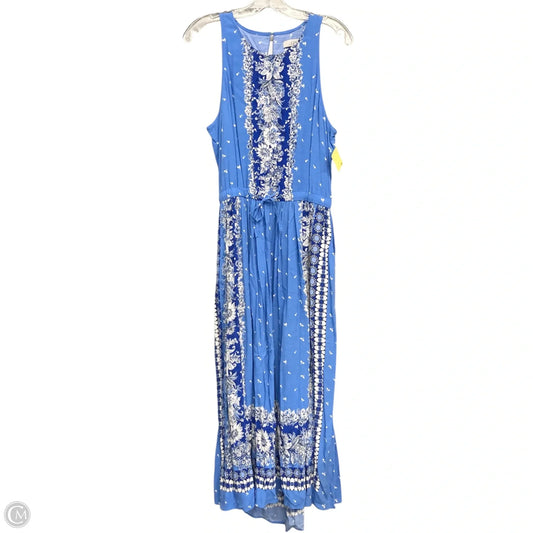 Dress Casual Maxi By Loft In Blue & White, Size: M