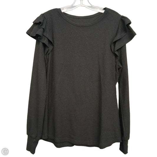 Top Long Sleeve Basic In Black, Size: Xl