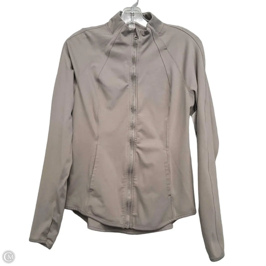 Athletic Jacket By Yogalicious In Taupe, Size: M