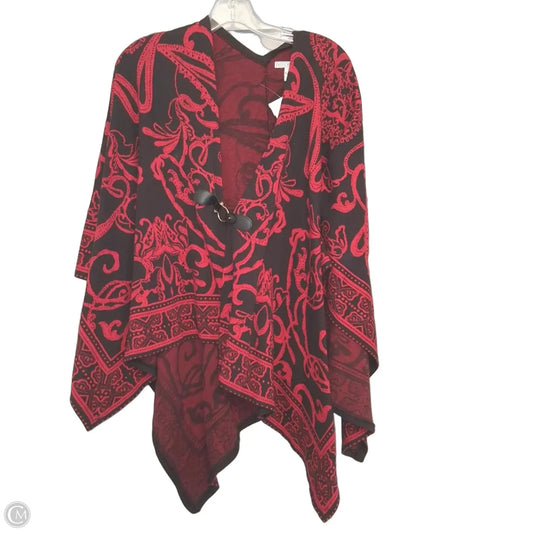 Poncho By Dana Buchman In Black & Red, Size: L