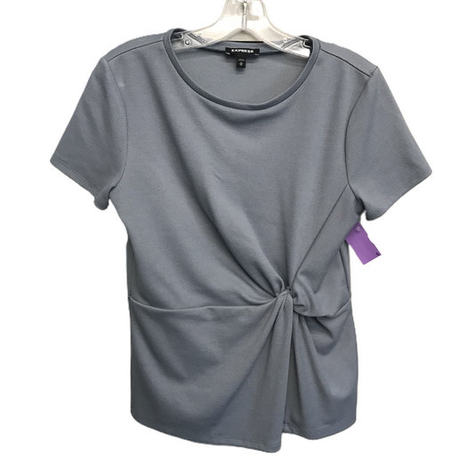 Grey Top Short Sleeve By Express, Size: M