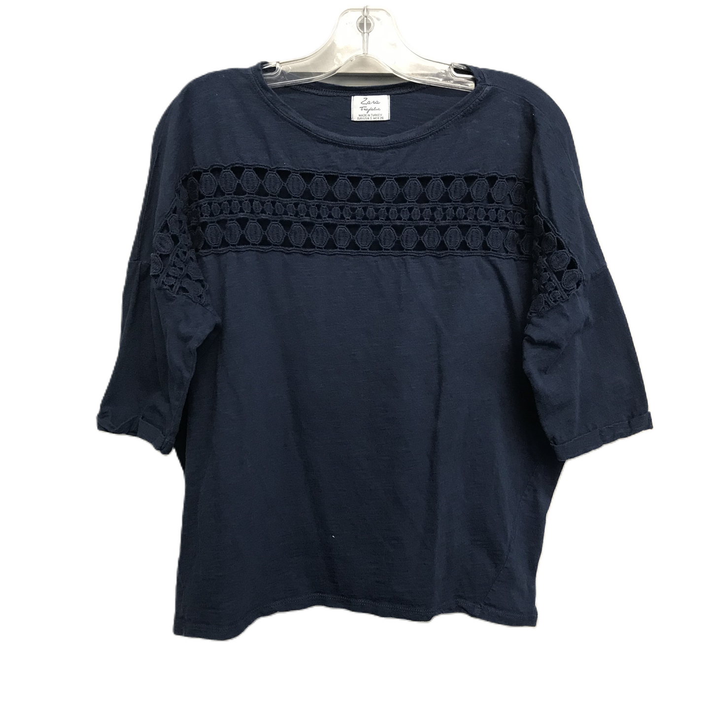 Blue Top Short Sleeve By Zara, Size: S