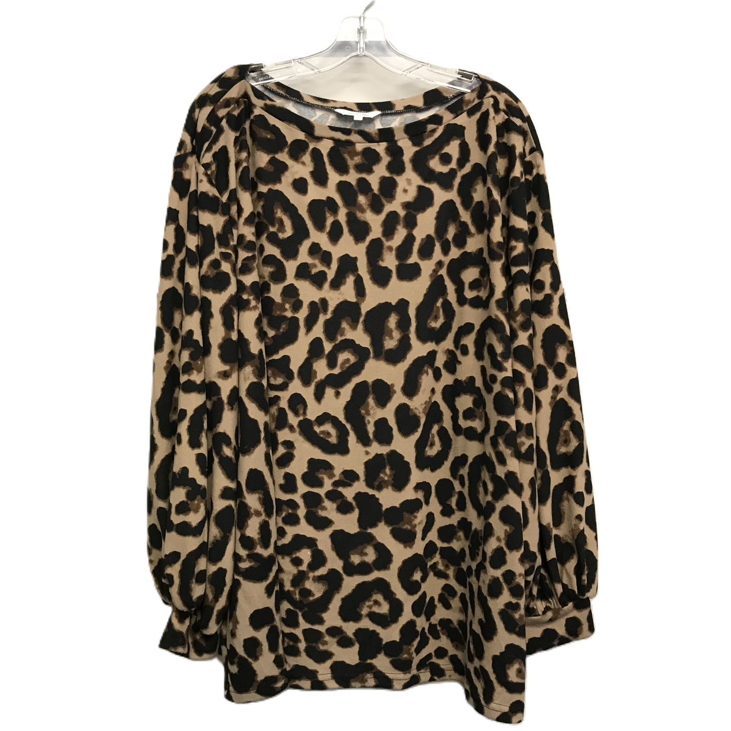 Top Long Sleeve By Amaryllis In Animal Print, Size: 3x