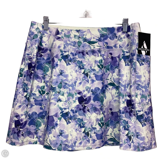 Athletic Skort By Skechers In Purple & White, Size: Xl