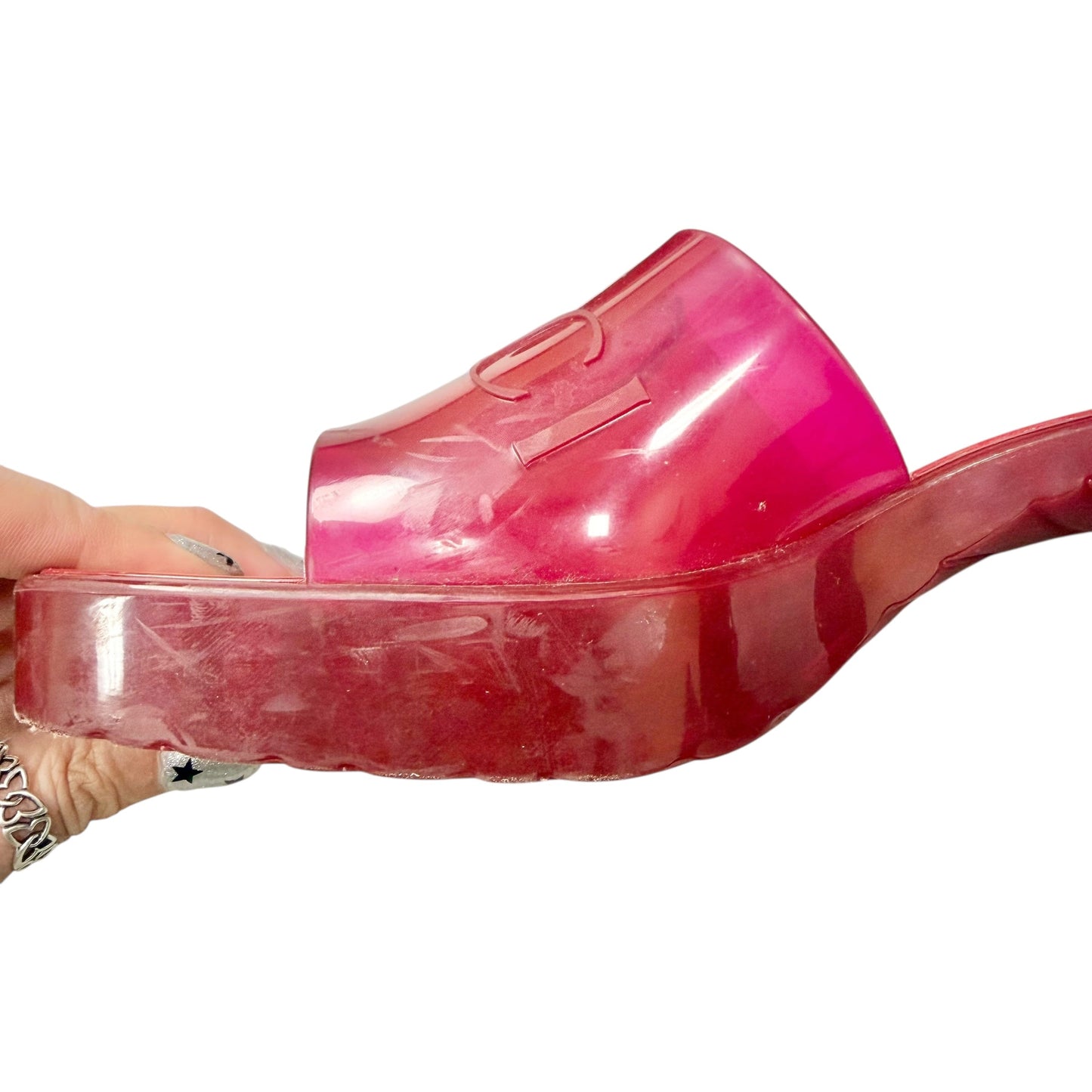 Sandals Luxury Designer By Gucci In Red, Size: 8.5