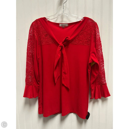 Top Long Sleeve By Clothes Mentor In Red, Size: L