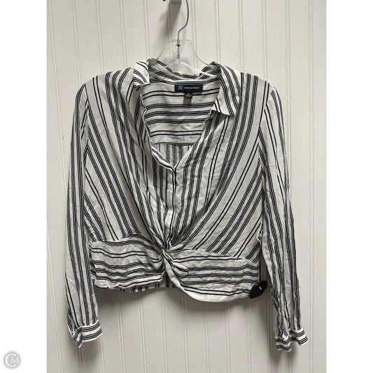 Top Long Sleeve By Inc In Black & White, Size: Mp
