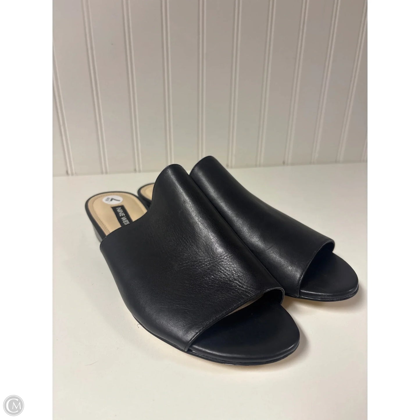 Sandals Heels Block By Nine West In Black, Size: 7