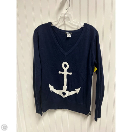 Sweater By Venus In Blue & White, Size: M