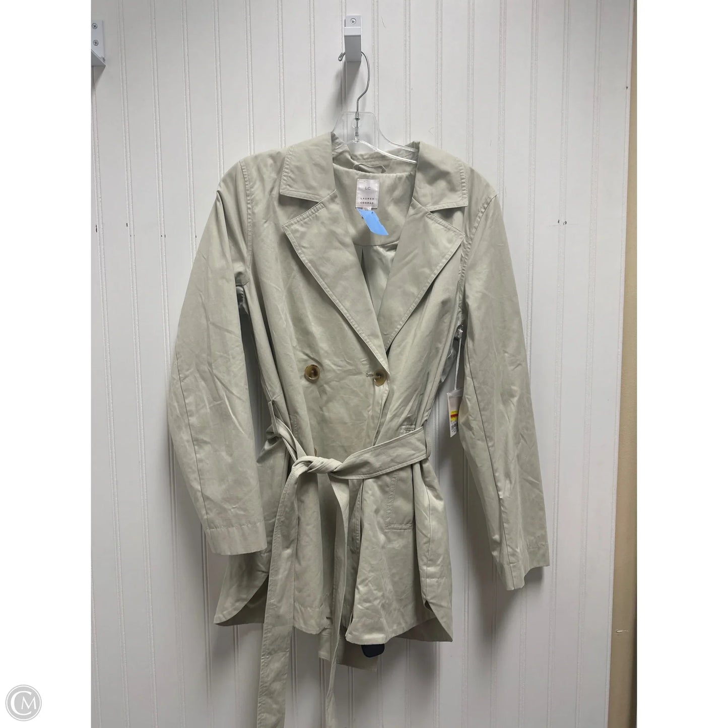 Coat Trench Coat By Lc Lauren Conrad In Green, Size: M
