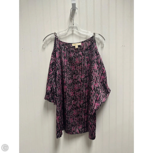 Top Short Sleeve By Michael By Michael Kors In Black & Purple, Size: Xl