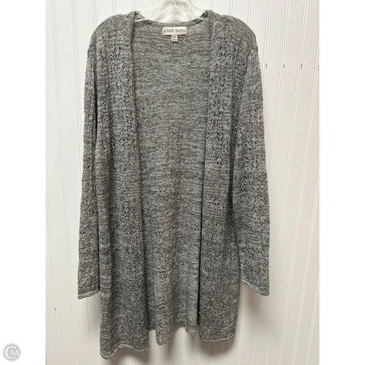 Sweater Cardigan By Knox Rose In Grey, Size: 2x
