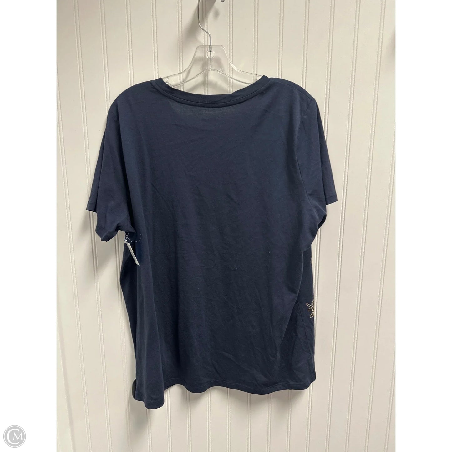 Top Short Sleeve By Michael By Michael Kors In Blue & Gold, Size: Xl